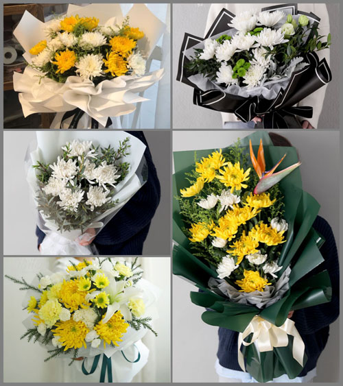 浙江省台州临海市白水洋镇后山林村白事花束代送